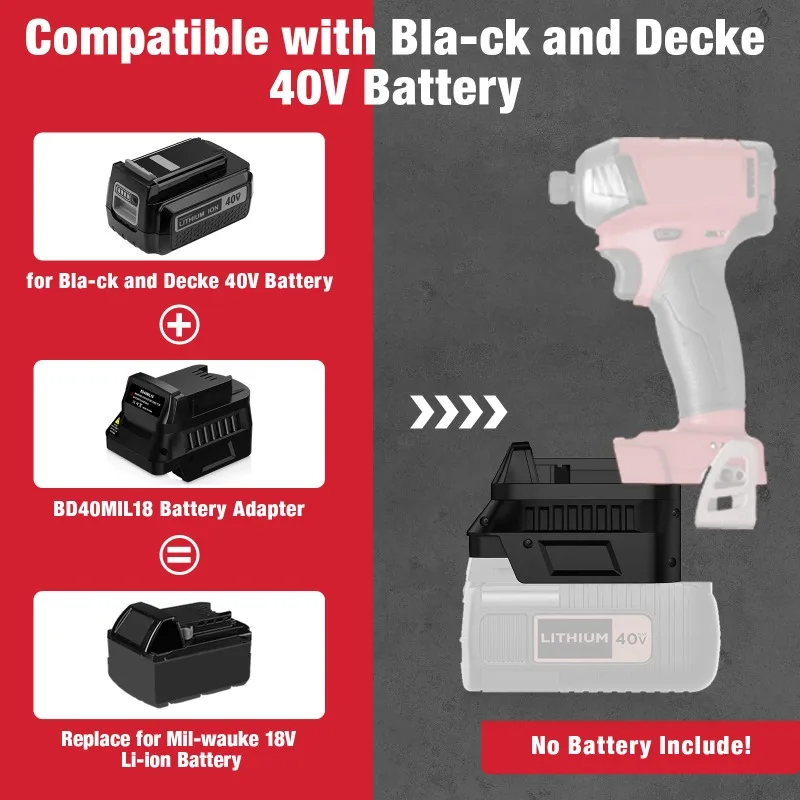 BD40MIL18 Battery Adapter Suit - Black+Decker Tool Cordless ulasan dan harga